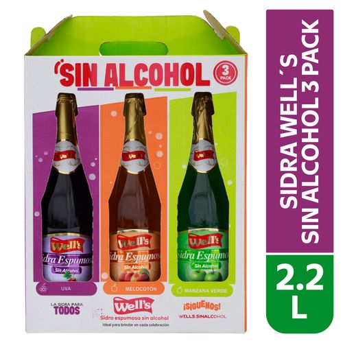 Vino Wells Uva Manzana Verde y Frutas 3 Pack - 2250 ml