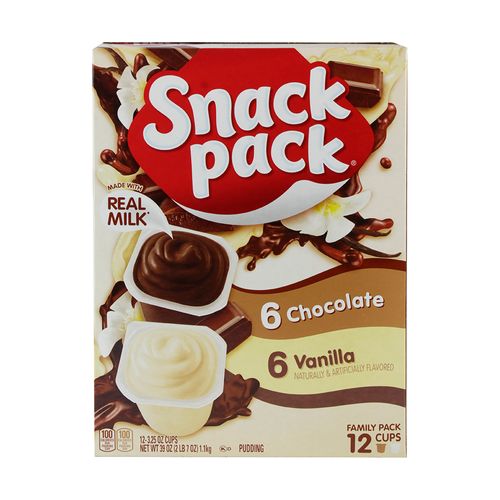 Pudin hunts Snack Pack sabor chocolate y vainilla 12 pack - 1.1 kg