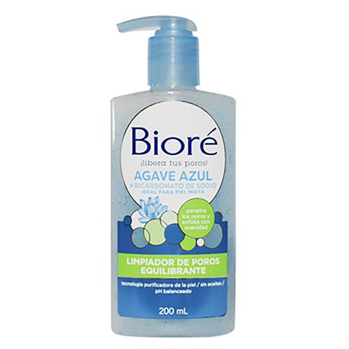 Limpiador Biore De Poros Equilibrante Con Agave Azul Y Bicarbonato De Sodio -200ml
