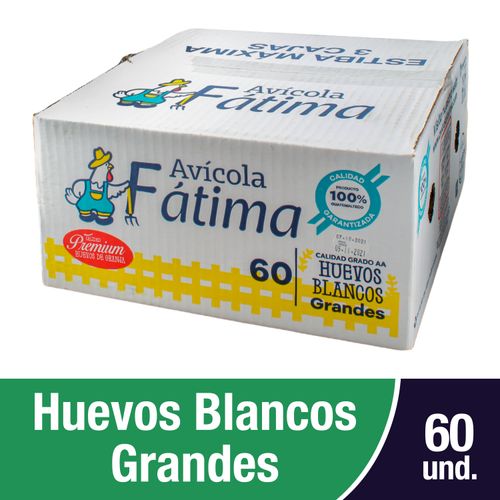 Huevo de gallina Avícola Fátima blanco grande - 60 Uds