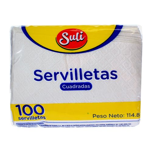 Servilletas De Papel Desechables Para Mesa Cuadrada Marca Suli - 100 Unidades