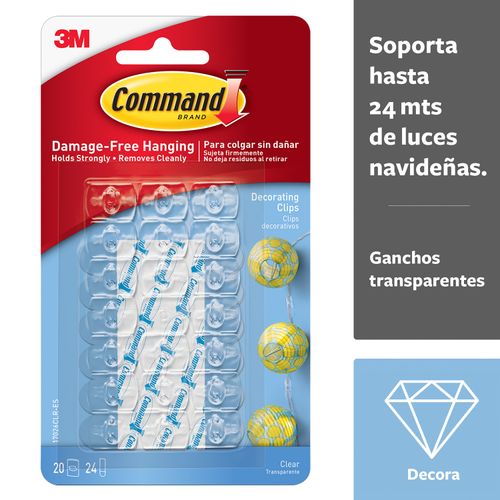 Gancho Command Transparente Luces - 21Uds