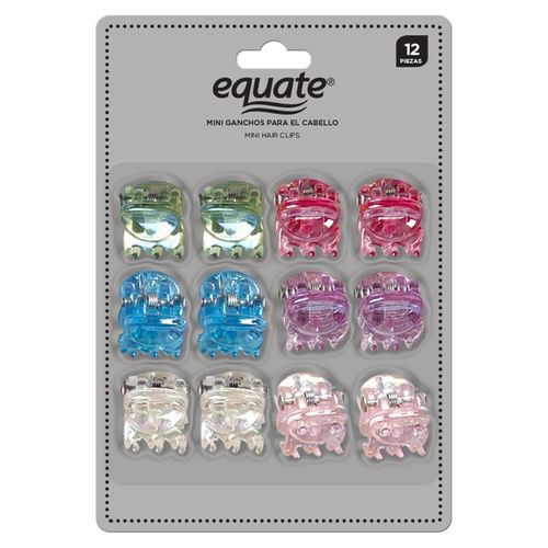 Mini Ganchos Para Cabello Marca Equate - 12 Piezas