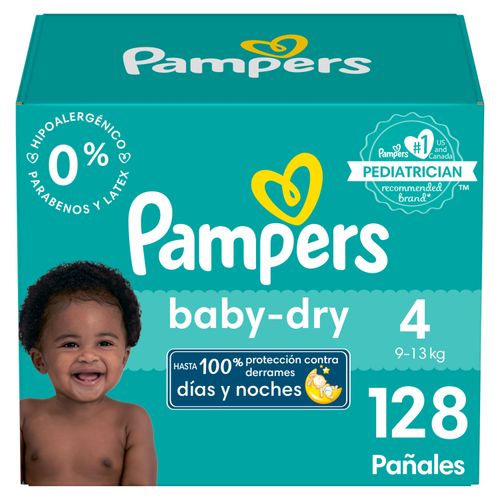Pañales Pampers Baby Dry Talla 4 -  128 Unidades