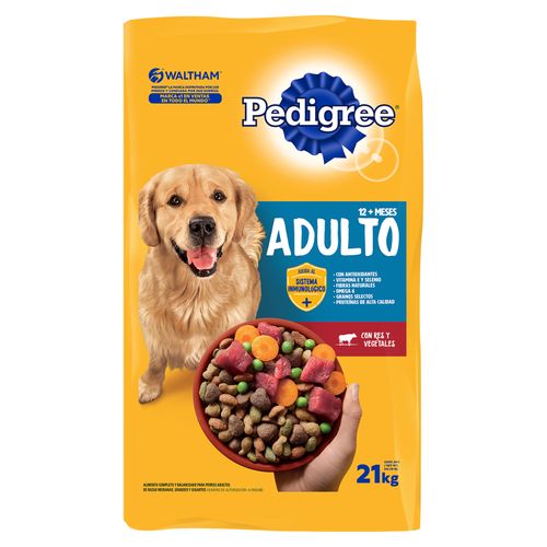 Alimento Seco Para Perros Adultos Pedigree  Res y Vegetales - 21Kg