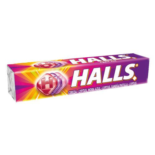 Barra Caramelo Halls 9S Sabor Fruit Mix - 25.2g
