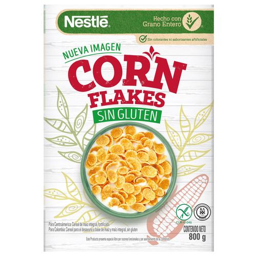 Cereal Dulce Marca Nestlé, CORN FLAKES Sin Gluten En Bolsa - 800g