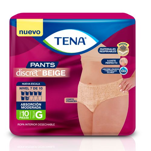 Pañal para adulto Tena pants discret beige talla G - 10 Uds