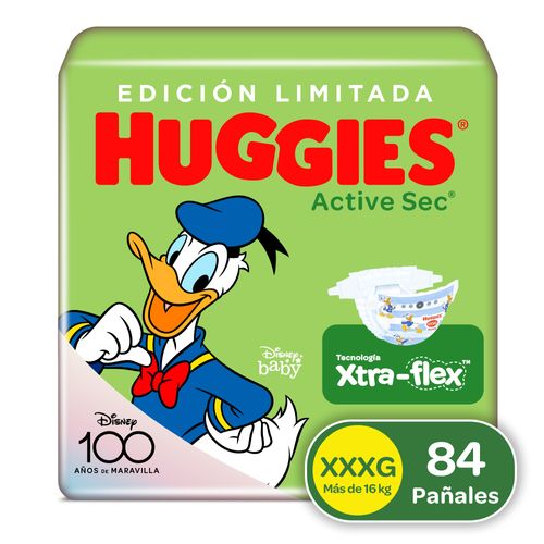 Pañales Huggies Active Sec Etapa 6/XXXG Xtra-Flex, Más De 16kg, Edición Limitada Disney - 84Uds