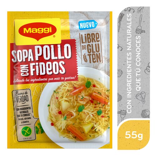 Sopa Maggi Pollo Con Fideos Libre de Gluten sobre - 55g