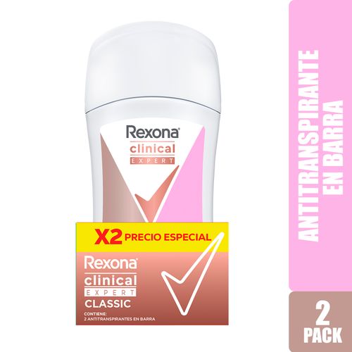 Desodorante Rexona Clinical Expert Clasic en Barra - 92 g