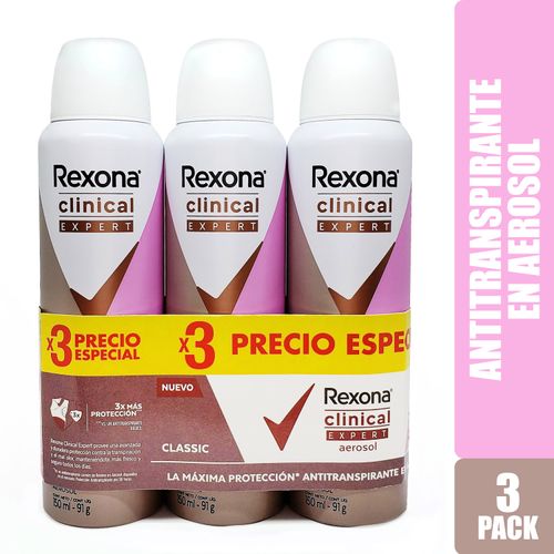 3 Pack Desodorante Rexona Clinical Aerosol -  150ml