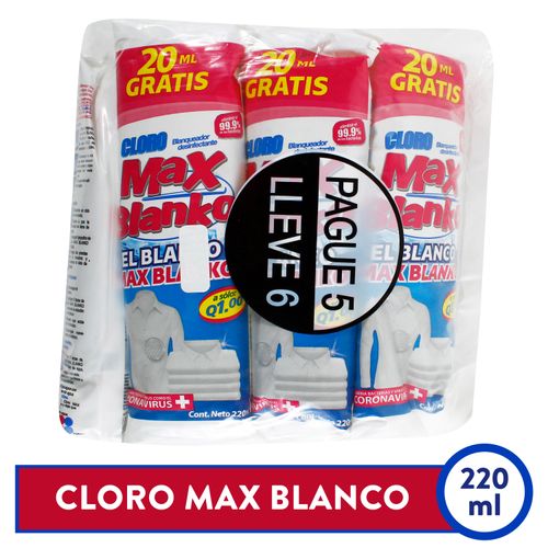 Cloro Max Blanco Populino 6Pk 240Ml