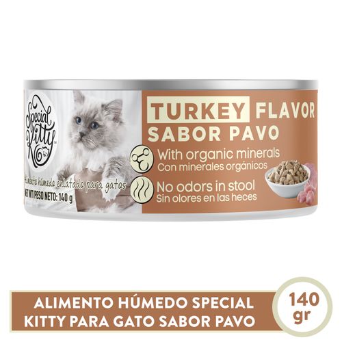 Alimento Special Kitty Humedo Gato Sabor Pavo -140 g