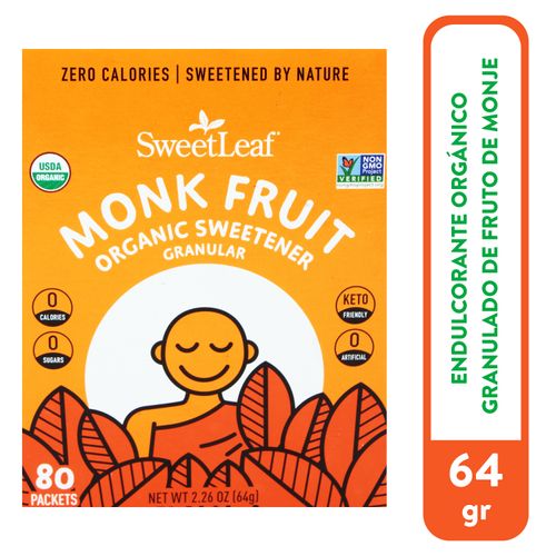 Endulzante Polvo Sweetleaf Monkfruit 80 Unidades