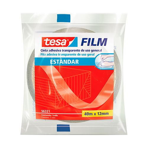 Cinta adhesiva Tesa estándar film transparente 40 m x 12 mm