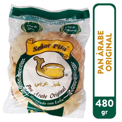 Pan Señor Pita Arabe Blanco Horneado con Leña - 480 g