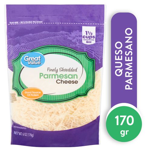 Queso Great Value Parmesano Ralladado - 170gr