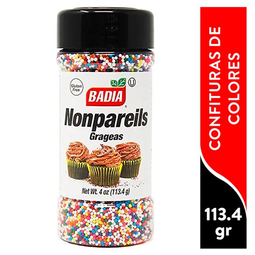 Confituras Badia nonpareils de colores - 113 g