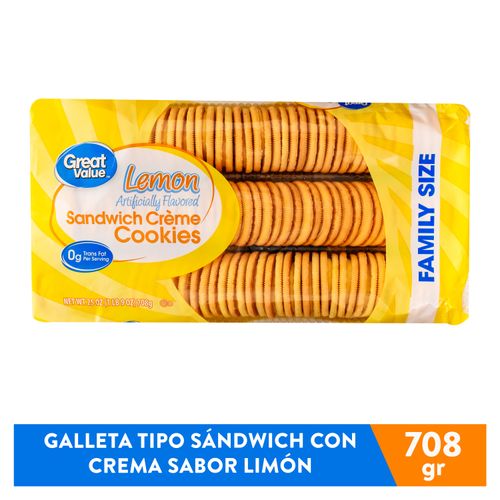 Galleta Great Value rellena con crema sabor limón - 708 g