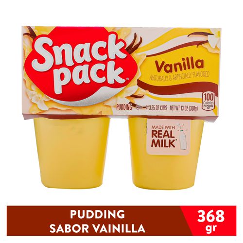 Pudding Snack Pack de vainilla 4 pack - 368 g
