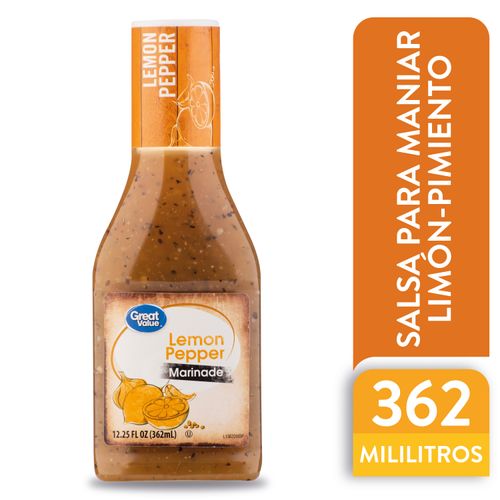 Salsa Great Value Para Marinar Pimienta Y Limón - 362 ml