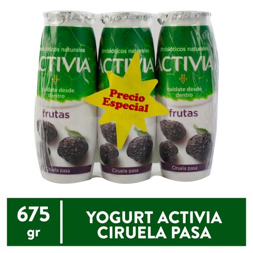 Yogurt Danone Activia Ciruel Pasa 3 Pack - 675 g