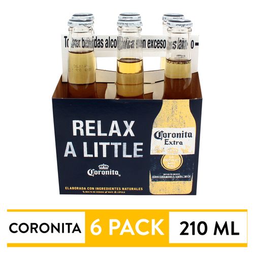 6 Pack Cerveza Corona Botella - 210ml