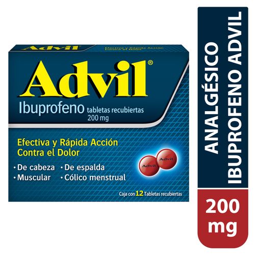 Advil 200 mg caja 12 comprimidos - Precio indicado por caja