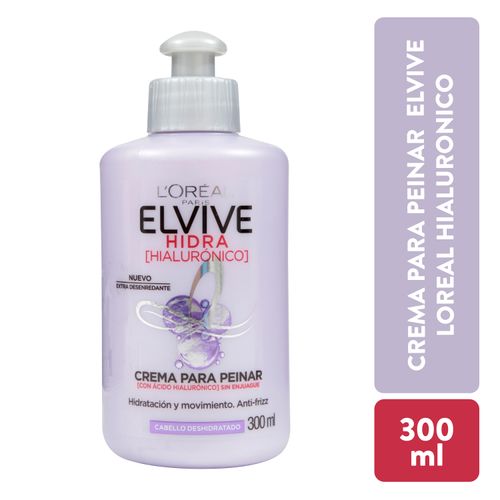 Crema Para Peinar Hidratación L'Oréal Paris Elvive Hidra Hialurónico - 300ml