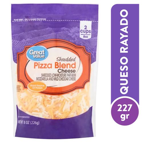 Queso Great Value Rallado Para Pizza - 227gr