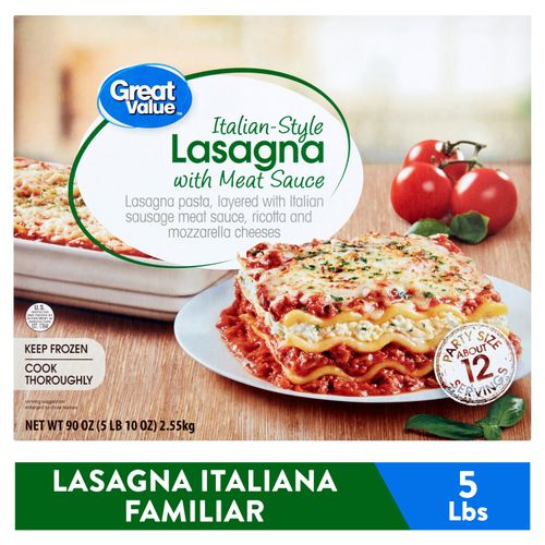 Lasagna Great Value Italiana Familiar - 2550gr