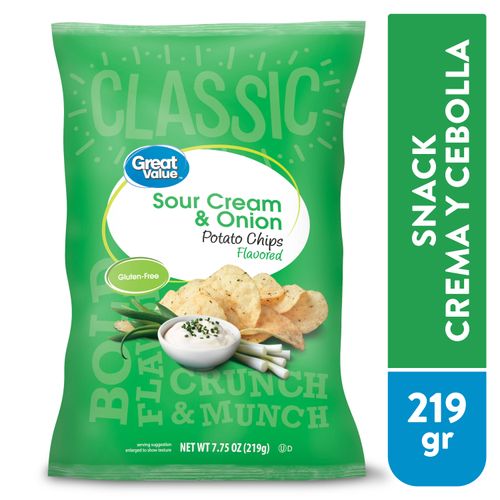 Snack Great Value Crema Y Cebolla - 219gr
