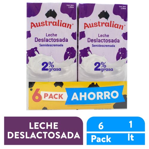 6 Pack De Leche Australian Deslactosada Ultra Pasteurizada