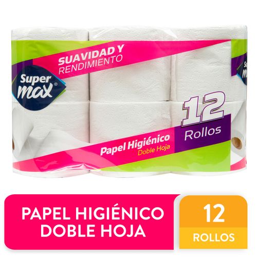 Papel Higiénico Marca Supermax Doble Hoja - 12 Rollos