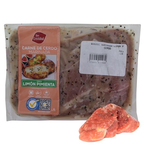 Bistec De Cerdo Don Cristóbal Marinado Sabor Limón Pimienta, Precio indicado por libra