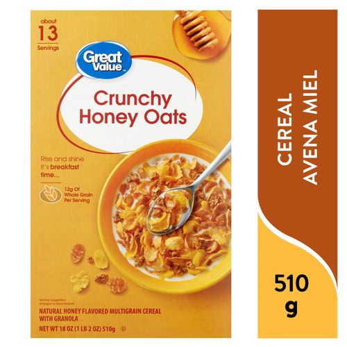 Cereal Great Value, Avena Miel -510 g