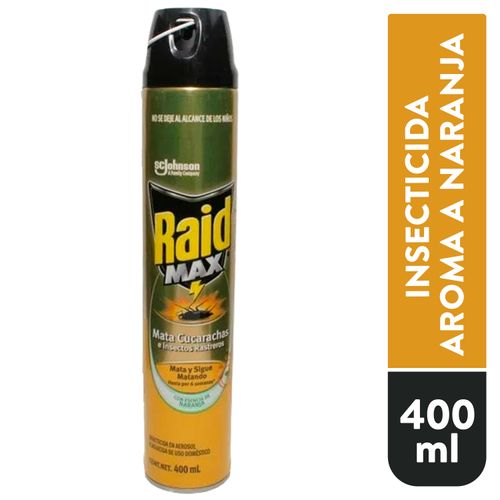 Insecticida Raid Max Aerosol Naranja - 400 ml