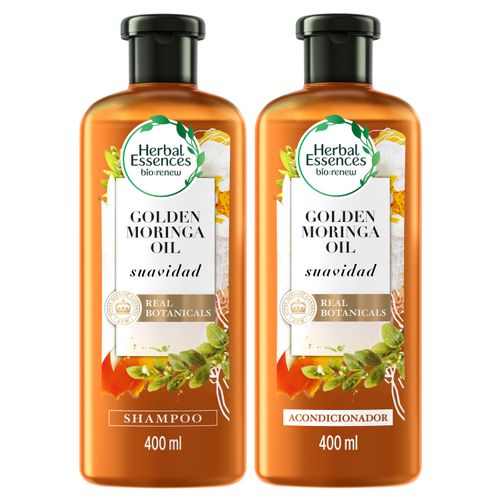 Shampoo Y Acondicionador Herbal Essences bio:renew Aceite De Moringa Brillo Y Suavidad Kit 400 ml + 400 ml