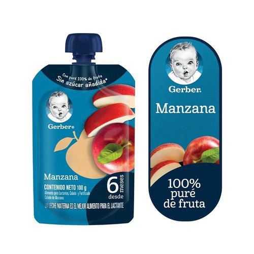Colado Gerber De Manzana Alimento Infantil Pouch - 100 g