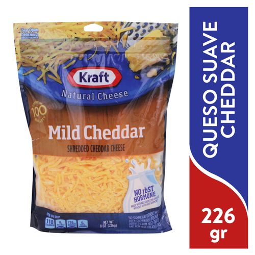 Queso Kraft tipo cheddar mild rallado - 226 g