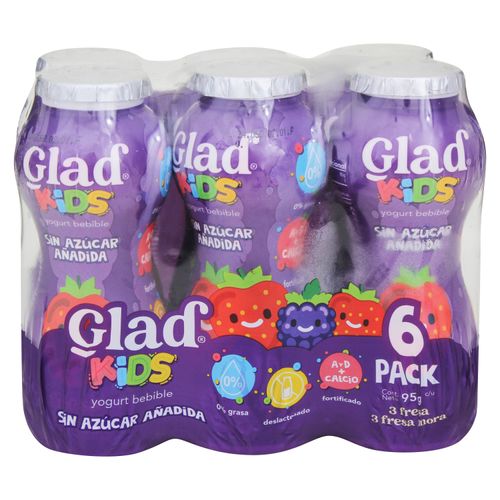 Yogurt Glad kids mix sabores surtidos 6 Pack - 570 g