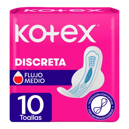 Toallas Femeninas Kotex Discreta - 10 Unidades