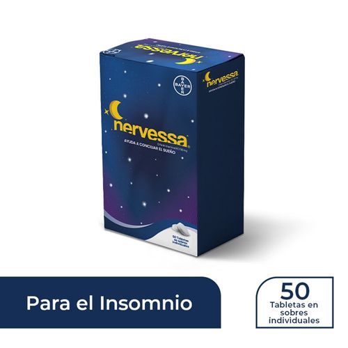 Nervessa difenhidramina HCI 50 mg caja 50 tabletas - Precio indicado por tableta
