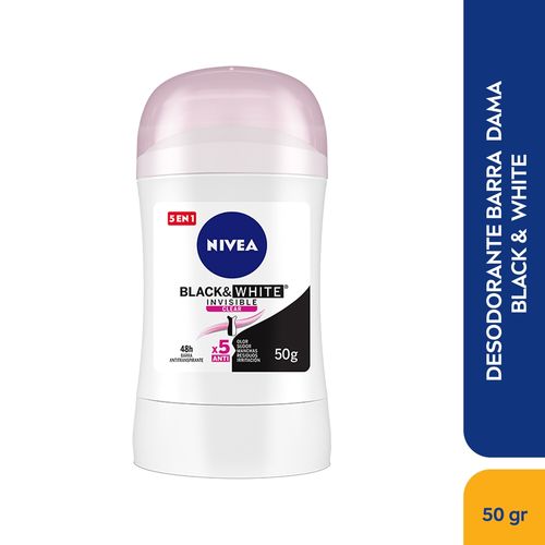 Desodorante Nivea para Dama Black White en barra - 50 g