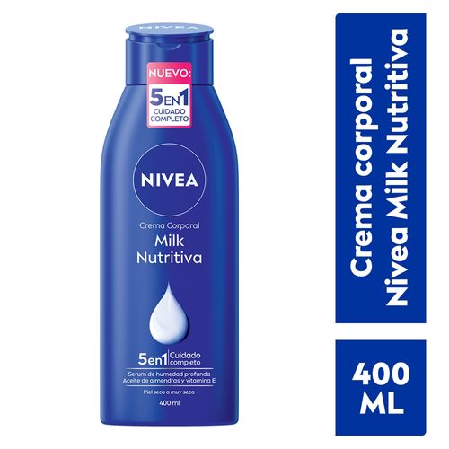 Crema Corporal Nivea, Humectante Body Milk Nutritiva -400 ml