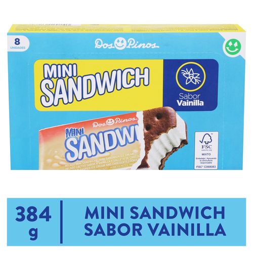 Helado Dos Pinos Mini Sándwich 8 Pack - 384g