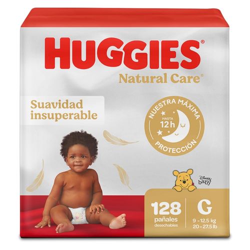 Pañales Huggies Natural Care Etapa 3/G  Hipoalergénico, 9-12.5kg - 128Uds