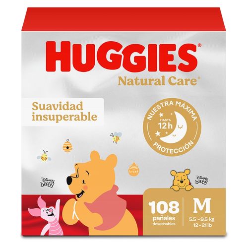 Pañales Huggies Natural Care Etapa 2/M, 5.5 A 9.5kg - 108Uds