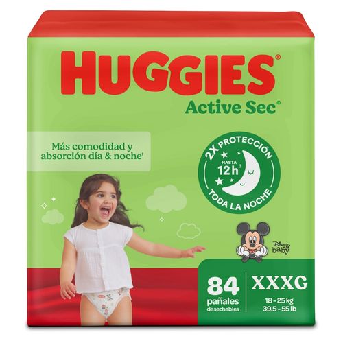 Pañales Huggies Active Sec Etapa 6/XXXG Xtra-Flex, Más De 16kg, Edición Limitada Disney - 84Uds